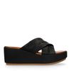 Sandales en cuir avec semelle plateforme - noir