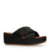 Sandales en cuir avec semelle plateforme - noir