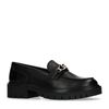 Loafers en cuir avec semelle plateforme - noir