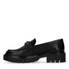 Loafers en cuir avec semelle plateforme - noir