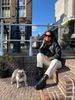 Bottes hautes en cuir avec talon - noir