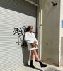Bottes hautes en cuir avec talon - noir