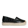Espadrilles en cuir avec imprimé croco - noir