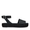 Sandales cuir à plateforme - noir