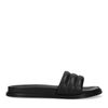 Claquettes en cuir avec bande large - noir