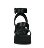 Sandales en cuir avec talon et semelle plateforme - noir