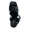 Sandales en cuir avec talon et semelle plateforme - noir