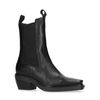 Chelsea boots en cuir avec bout carré - noir