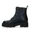 Bottines motardes en cuir avec fermeture éclair - noir