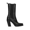 Chelsea boots en cuir avec bout carré - noir