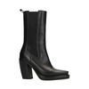 Chelsea boots en cuir avec bout carré - noir