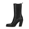 Chelsea boots en cuir avec bout carré - noir