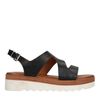 Sandales en cuir avec semelle plateforme - noir