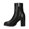 Bottines cuir à talon - noir