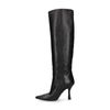 Bottes hautes en cuir - noir