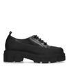 Chaussures à lacets en cuir avec semelle plateforme - noir