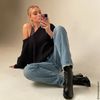 Bottines cuir avec talon cubain - noir