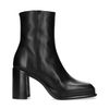 Bottines cuir avec talon cubain - noir