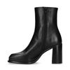 Bottines cuir avec talon cubain - noir