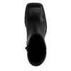 Bottines cuir avec talon cubain - noir