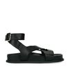 Sandales en cuir à plateforme noires