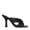 Mules nouées en cuir - noir