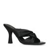 Mules nouées en cuir - noir