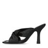 Mules nouées en cuir - noir