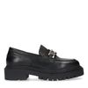 Loafers en cuir avec chaîne - noir