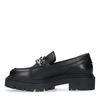 Loafers en cuir avec chaîne - noir