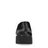 Mules en cuir à talon chunky - noir