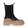 Bottines chelsea noires aux détails bruns