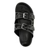 Claquettes en cuir ornées de surpiqûres - noir