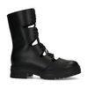 Bottines découpées en cuir noires