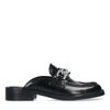 Mules noires aux détails argentés