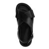 Sandales à plateforme en cuir à brides croisées - noir