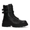 Bottines à lacets en cuir avec boucles - noir