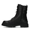 Bottines à lacets en cuir avec boucles - noir