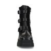 Bottines motardes en cuir avec plateau - noir