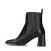 Bottines cuir avec talon cubain - noir