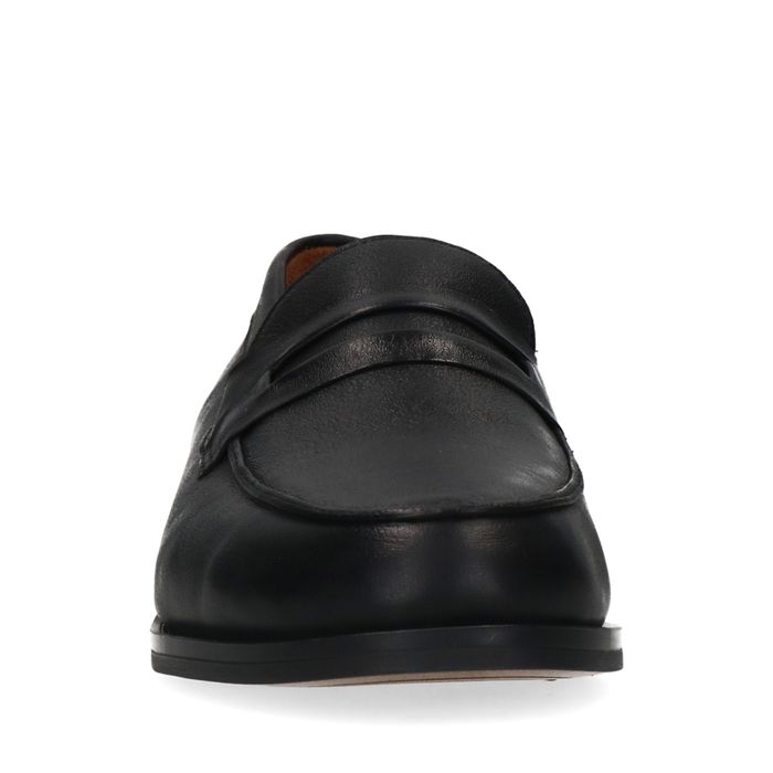 Penny loafers en cuir - noir