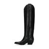 Santiags hautes en cuir - noir