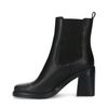 Chelsea boots en cuir avec talon cubain - noir