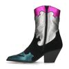 Santiags en cuir avec détails métallisés colorés - noir