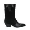 Santiags en cuir avec daim - noir
