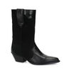 Santiags en cuir avec daim - noir