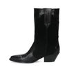 Santiags en cuir avec daim - noir