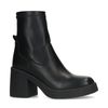 Bottines cuir avec talon et plateau - noir