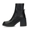 Bottines cuir avec talon et plateau - noir