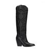 Santiags hautes en cuir - noir